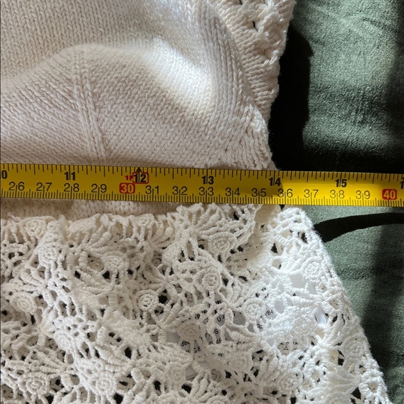 Zara Crochet Knit Peplum Tank – Off White | Size Small - Picture 6 of 7